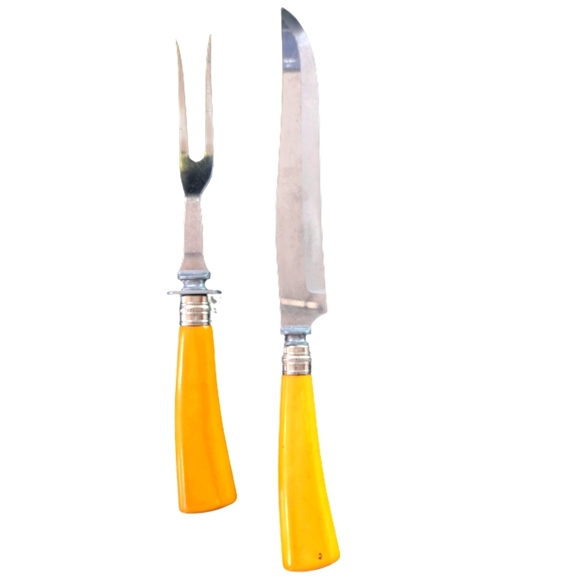 Vintage Washington Forge Bakelite England Stainless Carving - Picture 1 of 17